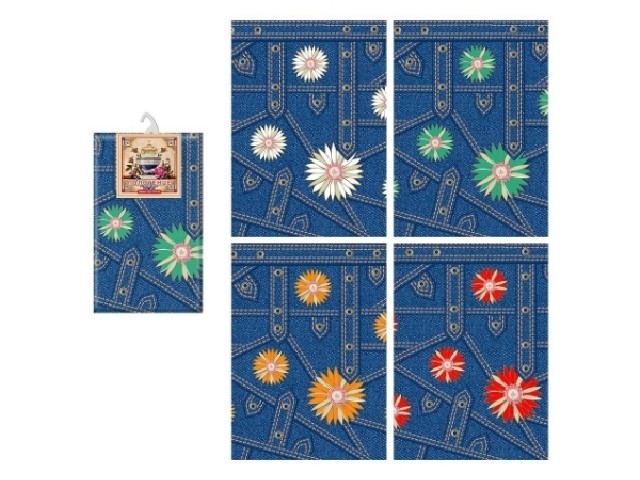 Полотенце 42/47 Джинс цветы МТ71-105